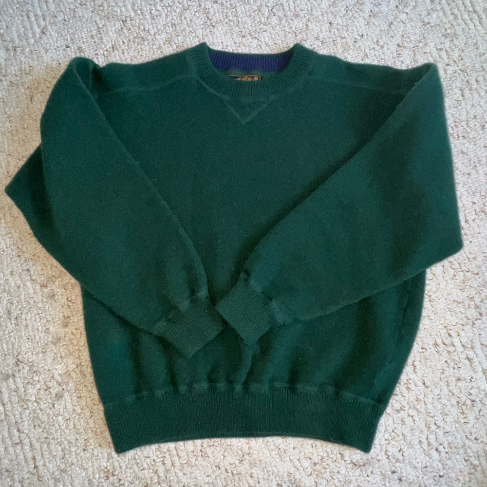 Vintage Eddie Bauer Lambswool Green Sweater